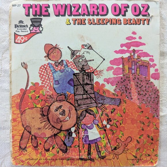 VTG Mr. Pickwick 45 RPM Bundle of 4 Kids Records Tubby Wizard of Oz Farm School - Picture 7 of 8